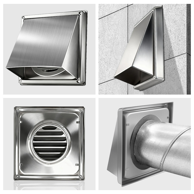 201/304 gred Square keluli tahan karat Air Vent Hood